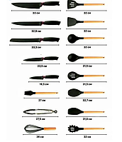 Набор ножей и кухонных принадлежностей Zepline ZP0102 (19 Предметов) Черный, Zepline, AV-ZP0102