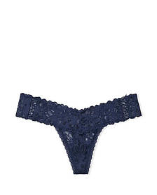 Трусики Victoria's Secret The Lacie lace-up thong panty Dark Blue (розмір M)