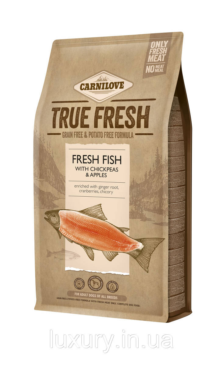 Корм Carnilove True Fresh сухий для дорослих собак всіх порід Карнілав Тру Фреш з рибою 4кг арт.17156
