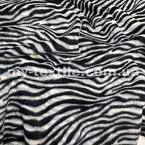 Фліс принт полартек зебра Чорний з білим