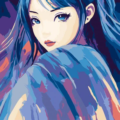 Картина за номерами на ДВП "Аніме дівчина" ★★★ [tsi220387-TSI], фото 1