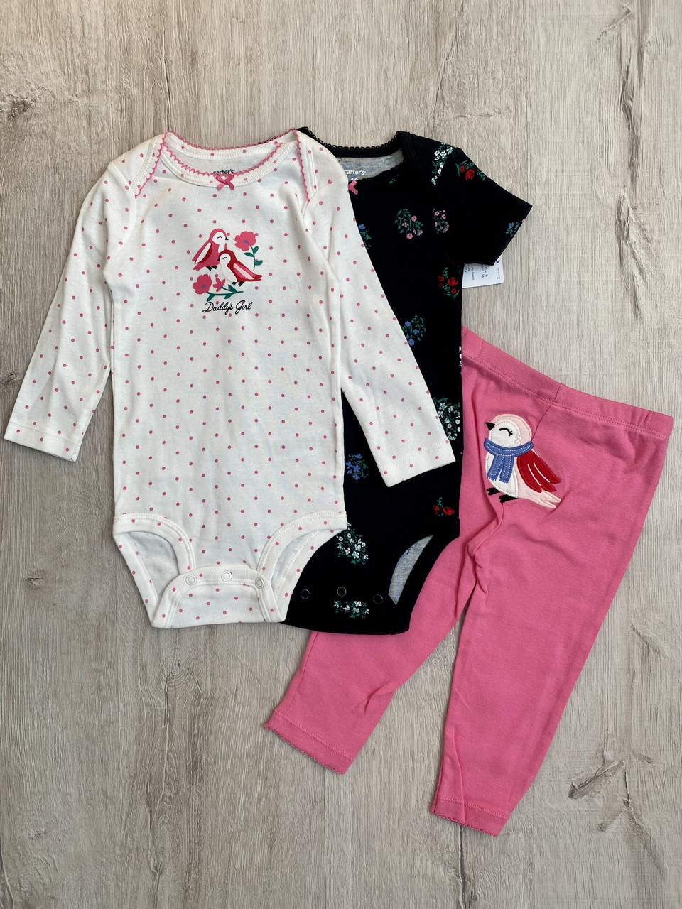Комплект трійка для дівчинки Carters 126H030 12 міс 67-72 см Рожевий, фото 1