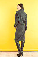 Костюм женский осенний зимний юбка + кофта очень теплый мягкая ангора хаки