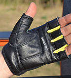 Рукавички для фітнесу PowerPlay 9058 Energy S чорно-жовті, фото 3
