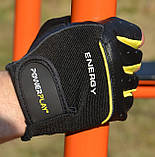 Рукавички для фітнесу PowerPlay 9058 Energy чорно-жовті M, фото 5