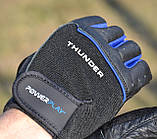 Рукавички для фітнесу PowerPlay 9058 Thunder чорно-сині S, фото 8