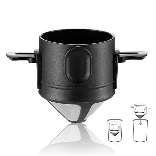 Фільтр пуровер для ручного заварювання кави, портативний, складаний, фото 1