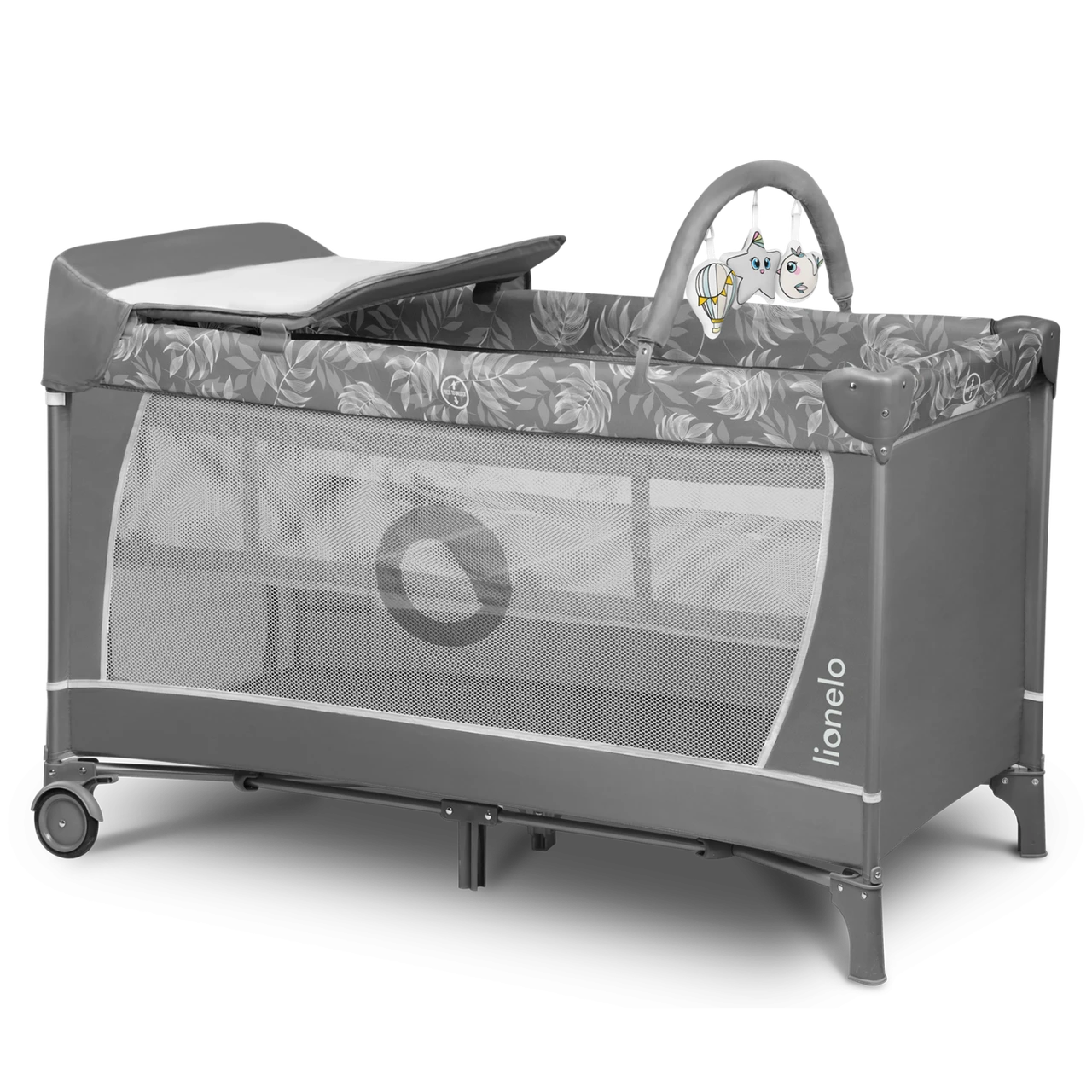 Ліжечко-манеж Lionelo FLOWER GREY STONE, фото 1