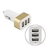 Зарядное устройство 12V 3 USB квадрат адаптер от прикуривателя Три порта юсб для зарядки телефона планшета b