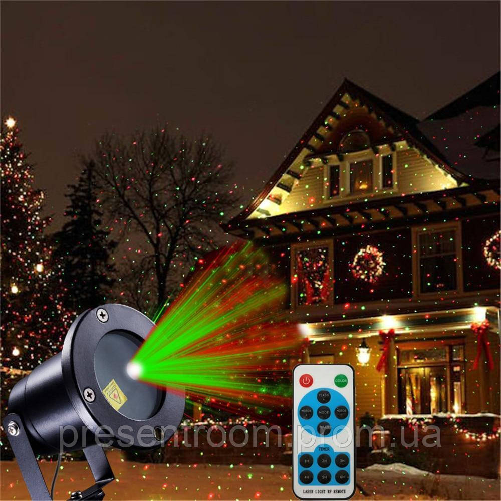 Лазерный проектор Holiday Laser Light с пультом Star Shower гирлянда звёздный уличный звезды новогодний лазер - фото 3 - id-p1492232504