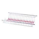 Сушарка для посуду двоярусна Kamille KM-0765A 55х24,5х37 см Червоний Настільна сушка для посуду, фото 3