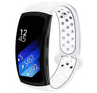 Силиконовый ремешок с перфорацией Primo для фитнес браслета Samsung Gear Fit 2/Fit 2 Pro(SM-R360/R365) - White