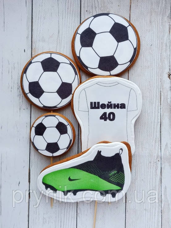 Набір №12 пряники спорт футбол для футболіста футболісту їстівні топери в торт м'яч ворота для торту