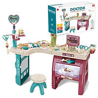 Набор доктора детский (столик 90х47х77 см, стульчик, 28 предметов, инструменты, лекарства, свет, звук) 660-85