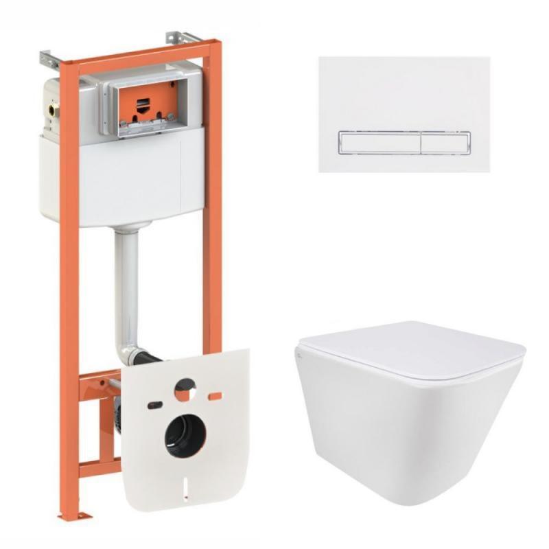 Готове рішення Qtap для ванної кімнати: підвісний унітаз Tern Ultra Quiet  490x365x325 + комплект інсталяції Nest 4 в 1 (лінійна, фото 1