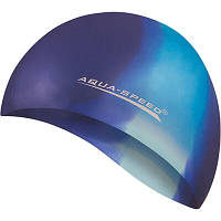 Шапочка для басейну силіконова мульти колір синя Aqua Speed BUNT