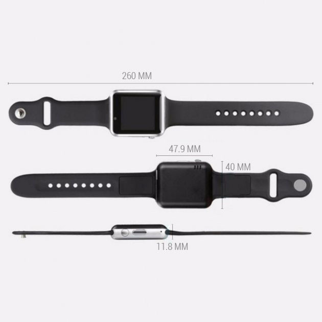 Смарт-годинник Smart Watch A1 розумний електронний зі слотом під sim-карту + карту пам'яті micro-sd. PC-180 Колір: срібний