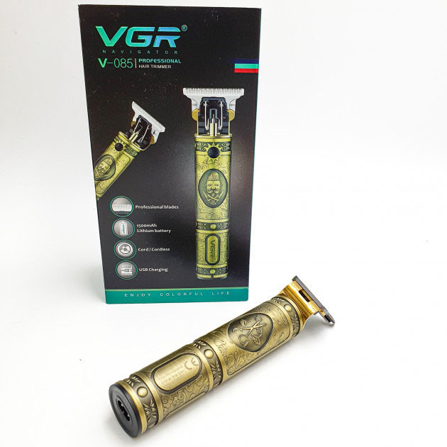 Машинка окантувальна професійна для бороди VGR V-085, Чоловічий набір для стрижки KY-615 волосся бездротовий