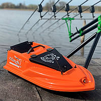 Прикормочный кораблик для карповой рыбалки с GPS 3_9+1 до 9 рабочих точек ловли Фурия Фюжн Оранжевый