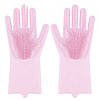 Силіконові рукавички Magic Silicone Gloves Pink для прибирання чистки миття посуду для будинку. RH-672 Колір рожевий, фото 3
