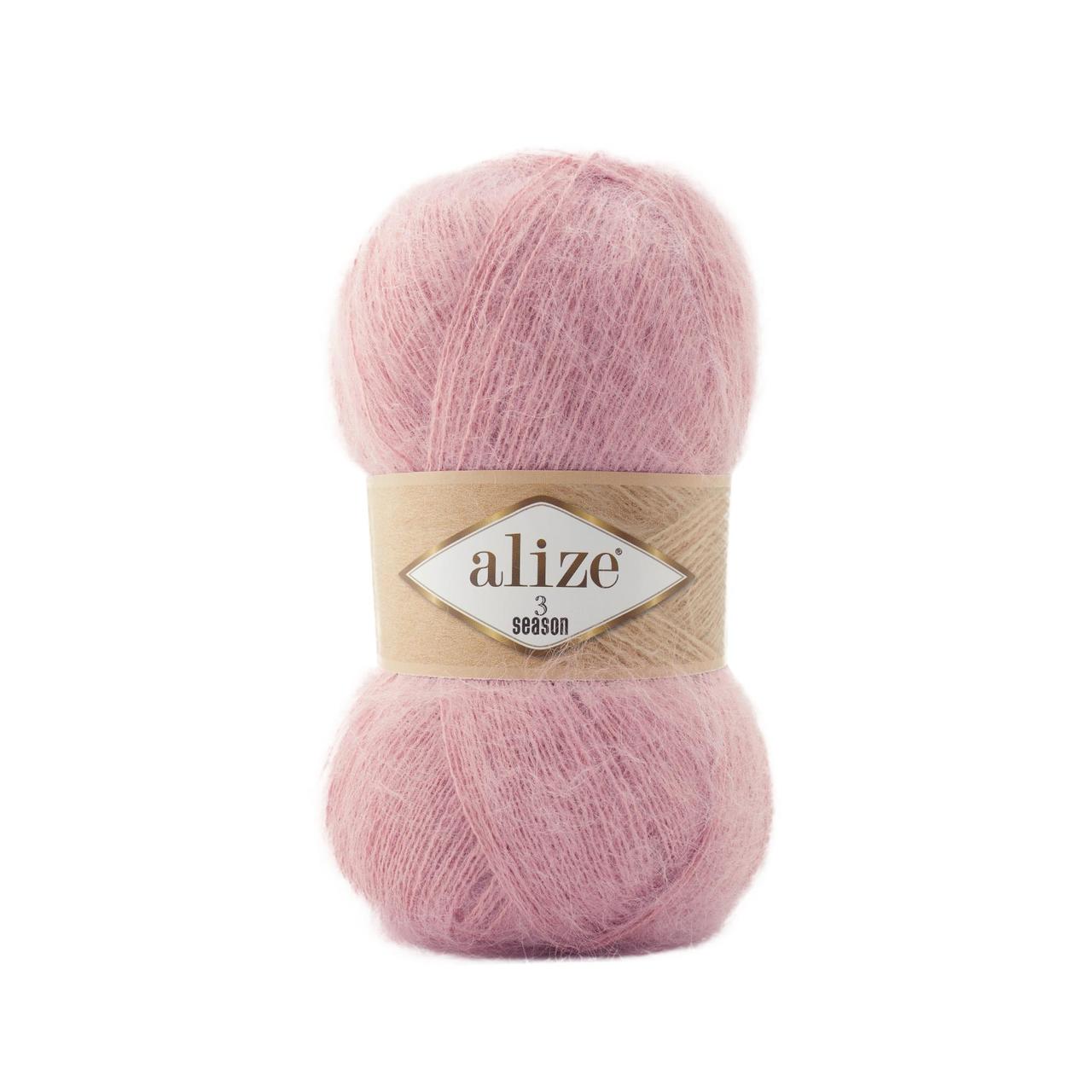 Alize 3 SEASON (Три Сезони) № 161 пудровий (Пряжа мохер, нитки для в'язання), фото 1