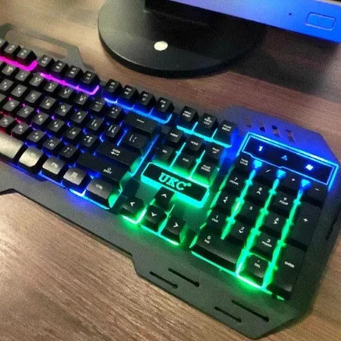 Клавіатура UKC KEYBOARD GK KW-900/4400 дротова з KH-645 підсвічуванням мембранна, фото 1