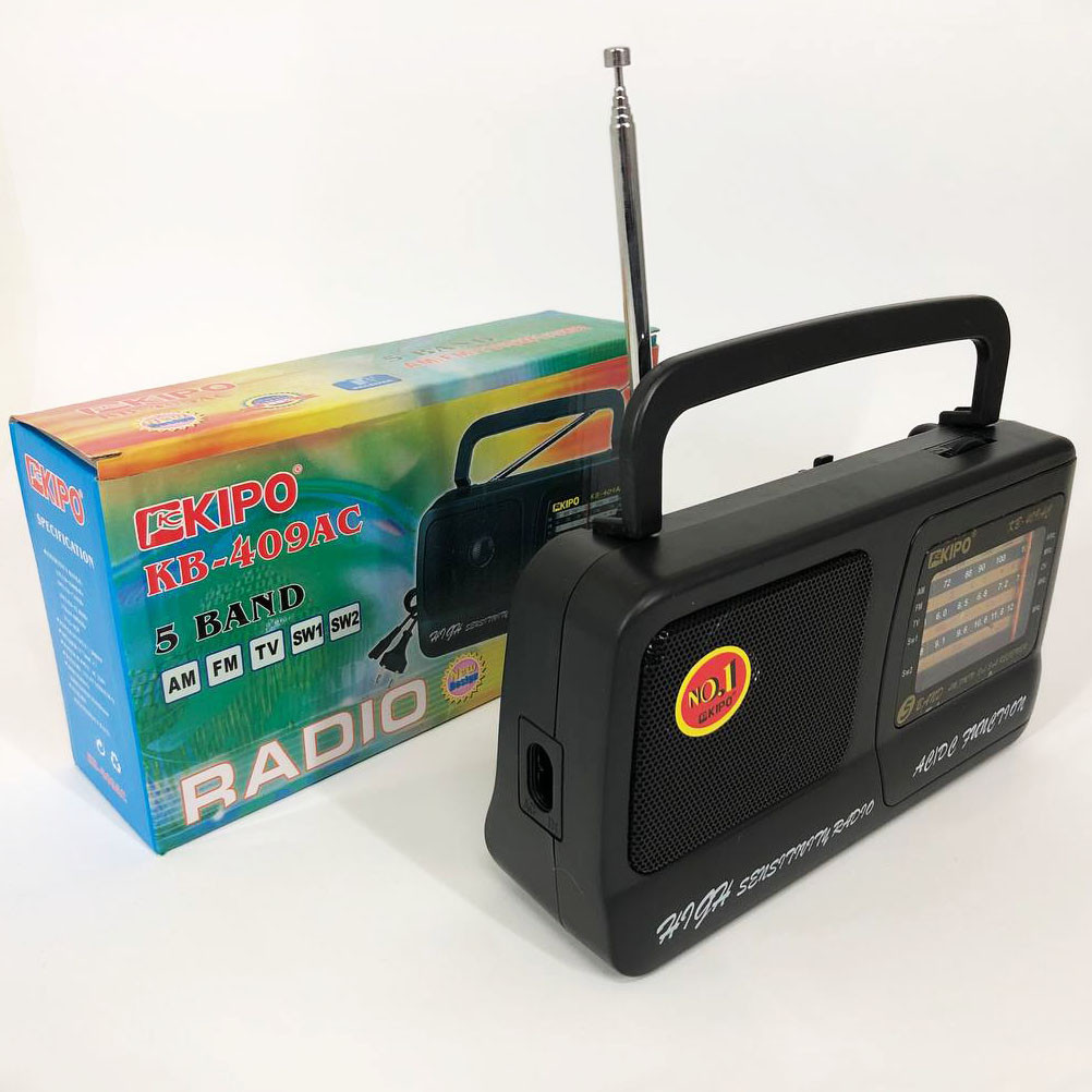 Радіоприймач широкого діапазону Kipo KB-409 AC, Радіоприймач простий зручний WT-41, фото 1