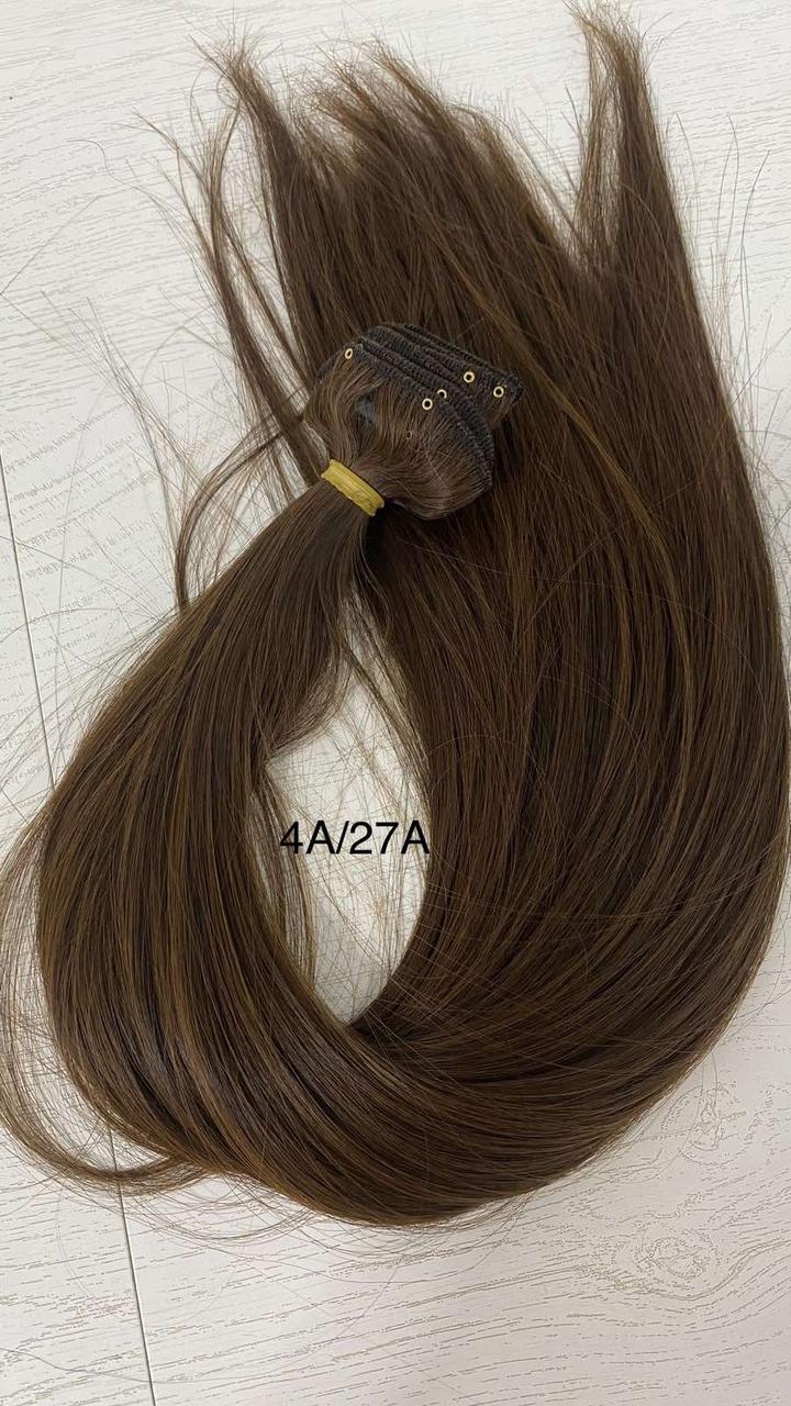 Накладные волосы трессы на 12 прядей ровные 60 см.цвет медно русый - фото 2 - id-p953715973