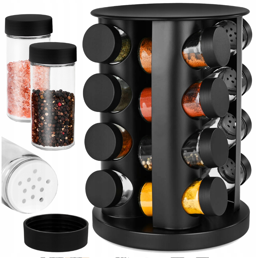 Органайзер для спецій 16 шт поворотна підставка для спецій, фото 1