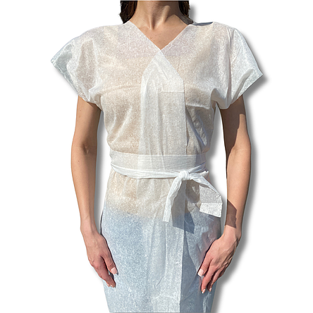 Халат одноразовий кімоно з поясом, фото 1