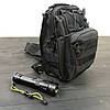 Набір: армійська чорна сумка + тактичний ліхтар професійний FQ-979 POLICE BL-X71-P50, фото 2