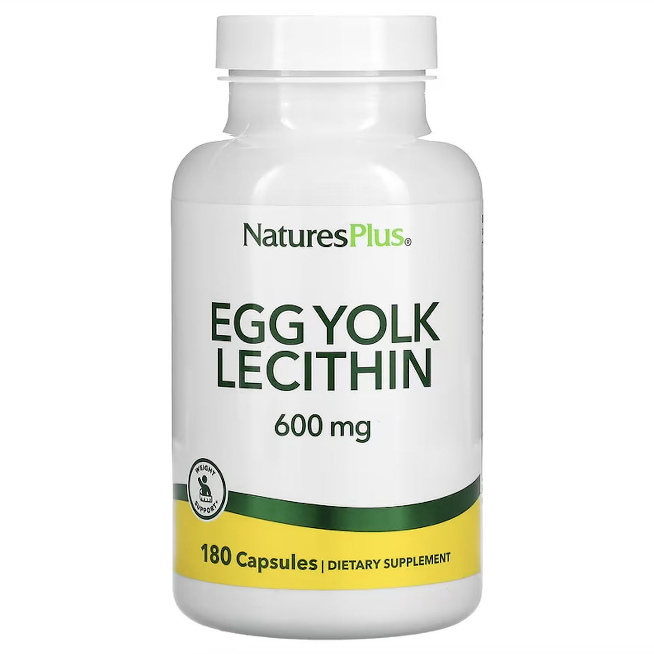NaturesPlus, лецитин із яєчного жовтка, 600 мг, 180 капсул (300 мг у капсулі)