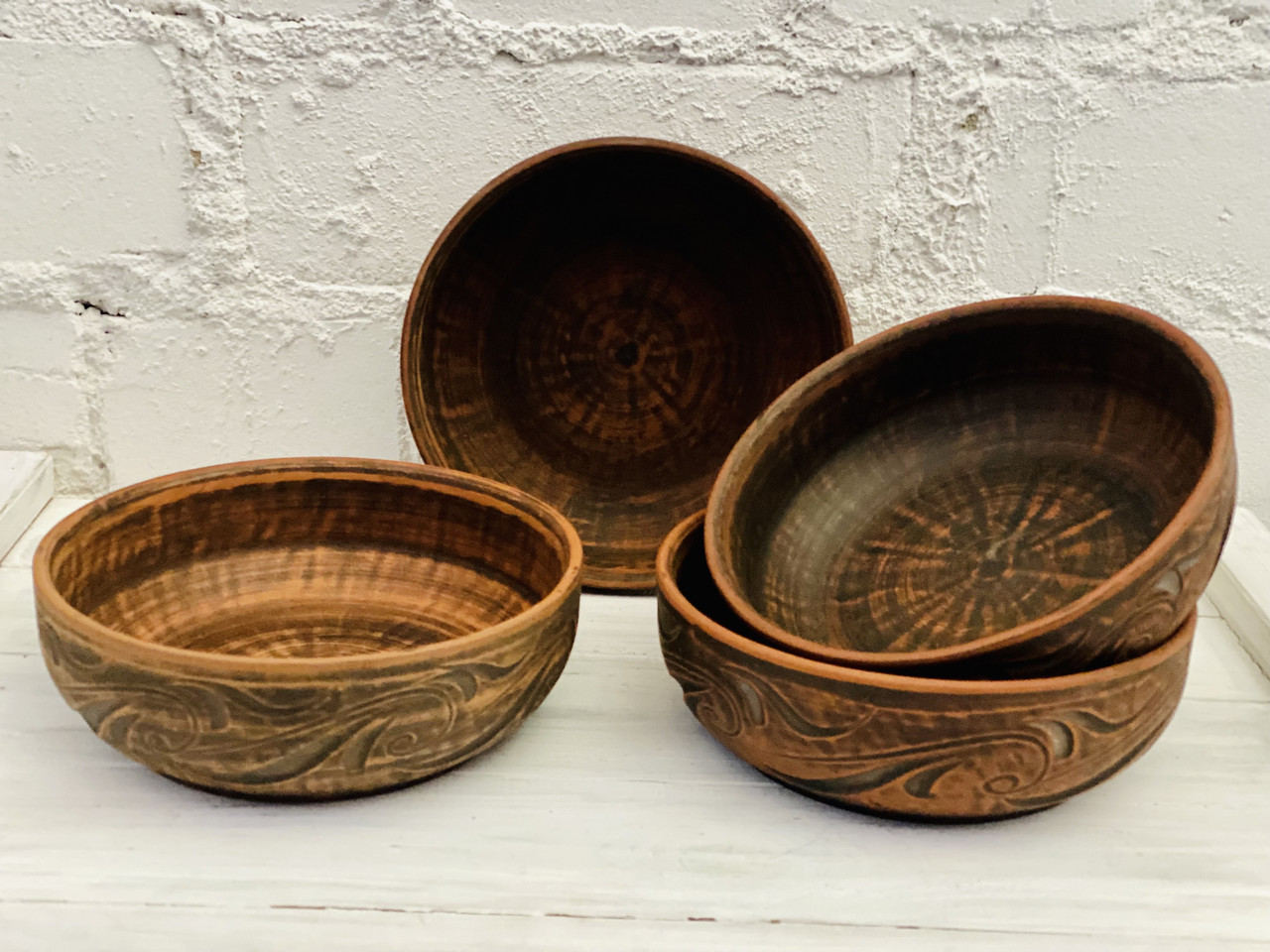 Миска дніпровська 650мл із червоної глини, фото 1