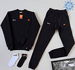 Теплий спортивний костюм чоловічий Ellesse зимовий осінь-зима на флісі хакі Туреччина. Живе фото, фото 6