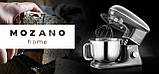 Планетарний міксер, тістоміс Mozano Kitchen Machine 2300 Вт 6,2 л Silver, фото 9