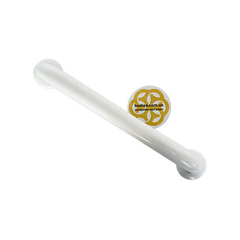 Настінний прямий поручень для ванни 40 см, нержавіюча сталь, D32 мм, білий Sanpreis