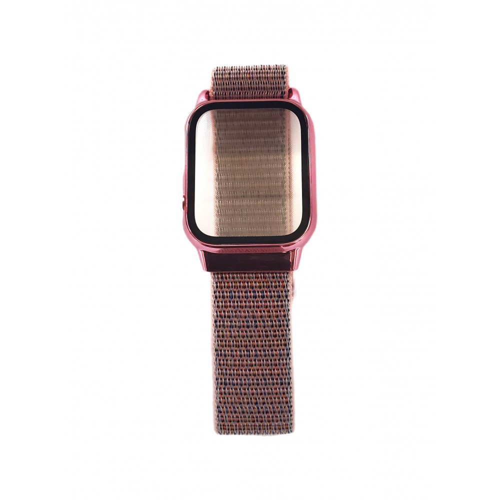 Ремінець Nylon with protective case Apple Watch 42 mm 44 mm 45 mm 49 mm — Rose Gold, фото 1