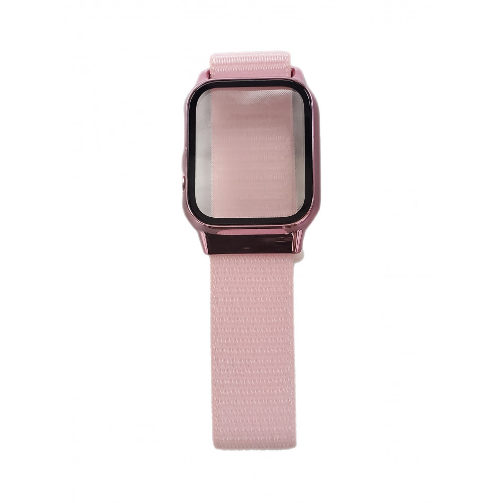 Ремінець Nylon with protective case Apple Watch 42 mm 44 mm 45 mm 49 mm — Pink, фото 1