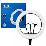 Лампа Кольцевая LED RL-18 Original 46 cm  55w | 416 Lights | Remote I 3m cable with plug  I 3 holder I, фото 3