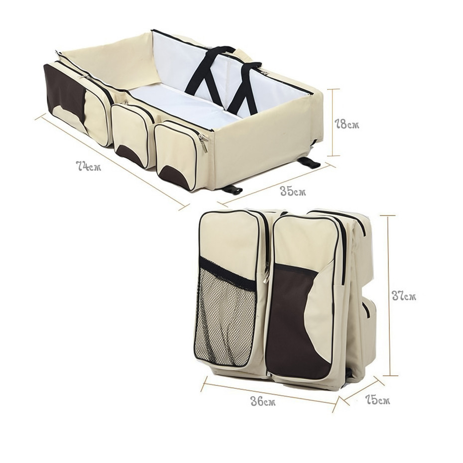 Сумка-органайзер для мамы на коляску Baby Bag - Travel Bed 74х35см пеленальный матрасик с бортиками (NS) - фото 2 - id-p1978650824