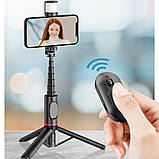 Monopod Tripod Q12S | 0.758mm | Hidden Design Rotatable Fill Light Bluetooth Tripod Selfie Stick(Aluminium, фото 5