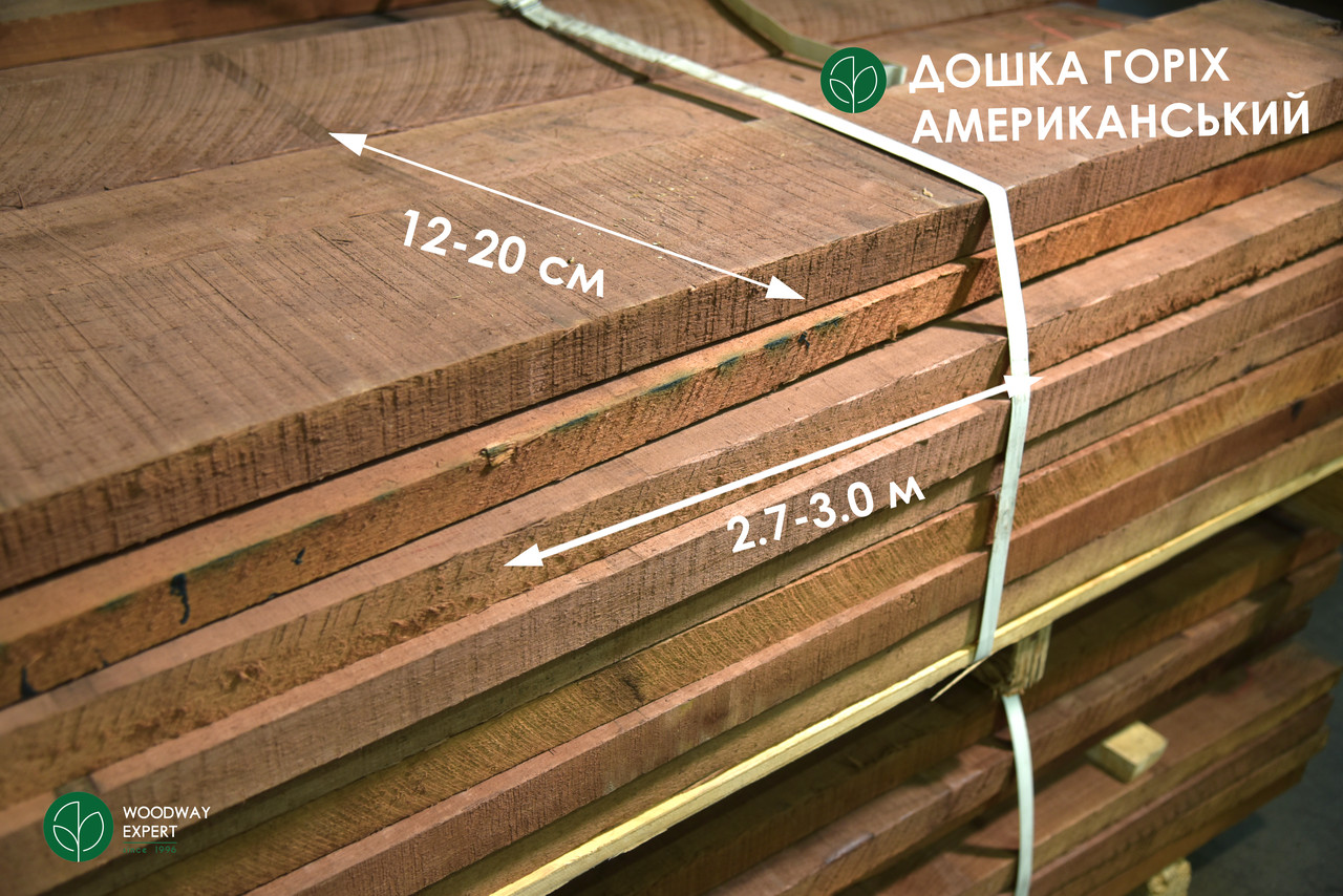 Дошка обрізна американський горіх - 1 гатунок, ПОШТУЧНО (Т/Д/Ш 38/245/17)*, фото 1