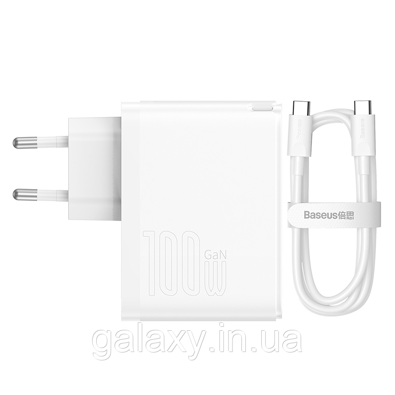 Зарядний пристрій Baseus USB/Type-C PD 100W GaN5 Pro + кабель Type-C, фото 1
