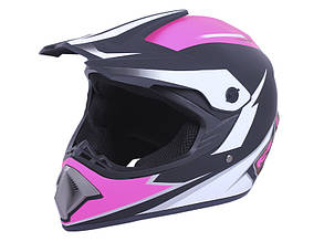 Шолом мотоциклетний кросовий MD-905 VIRTUE (чорно-малиновий, size L)