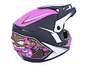 Шолом мотоциклетний кросовий MD-905 VIRTUE (чорно-малиновий, size L), фото 2