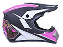 Шолом мотоциклетний кросовий MD-905 VIRTUE (чорно-малиновий, size L), фото 3