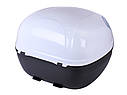 Кофр (багажник) для мотоцикла задній ТАТА YM-0815P (V-32L) 43×41×32 білий з чорним, фото 2