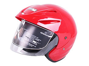 Шолом мотоциклетний відкритий з козирком MD-705H VIRTUE (червоний, size S)
