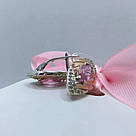 Срібні сережки з рожевим фіанітом Карамель, фото 2