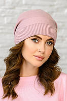 В'язана шапка "Стейсі" колір темна пудра